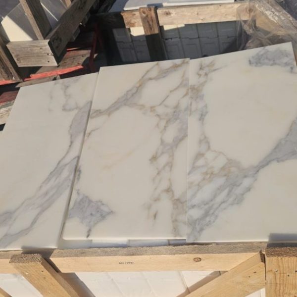 Calacatta Oro marble slab.