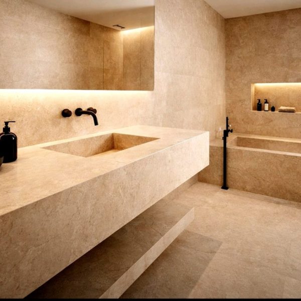 Botticino marble is a luxurious, light-colored stone known for its warm beige shades and subtle, golden veins. Originating from Italy, this marble is prized for its refined appearance and versatility, making it a popular choice for both classic and contemporary designs. Its smooth surface and natural patterns lend a sense of sophistication to any space, whether used for flooring, countertops, or decorative accents.